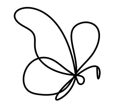 Kelebek çizgisi simgesi, beyaz üzerinde izole