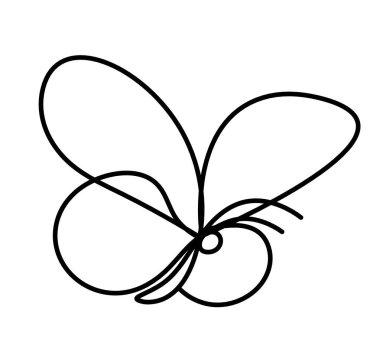 Kelebek çizgisi simgesi, beyaz üzerinde izole