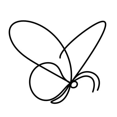 Kelebek çizgisi simgesi, beyaz üzerinde izole