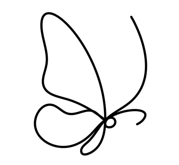 Ikona Linii Motyla Odizolowana Białym — Zdjęcie stockowe
