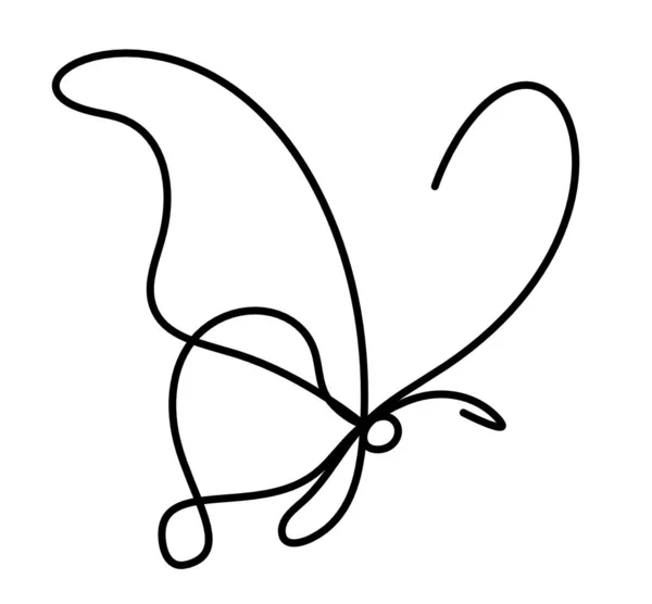 Butterfly Line Icon Isolated White — Stock Photo, Image