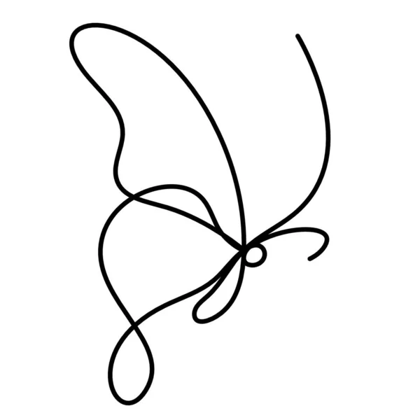 Butterfly Line Icon Isolated White — Stock Photo, Image