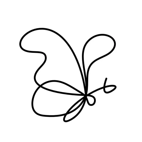 Butterfly Line Icon Isolated White — Stock Photo, Image