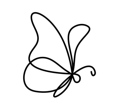Kelebek çizgisi simgesi, beyaz üzerinde izole