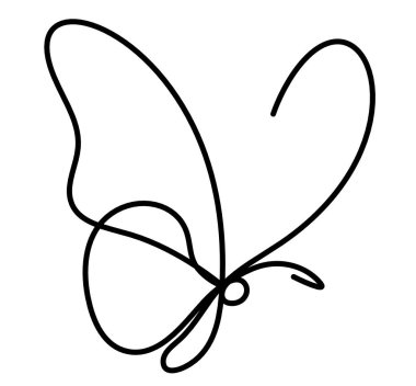 Kelebek çizgisi simgesi, beyaz üzerinde izole
