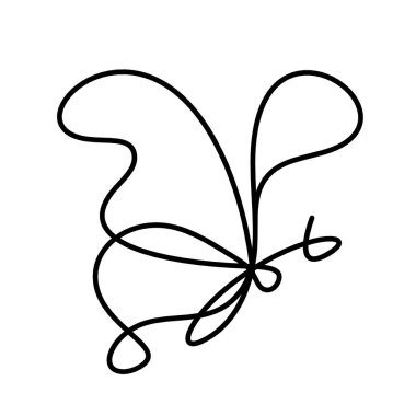 Kelebek çizgisi simgesi, beyaz üzerinde izole