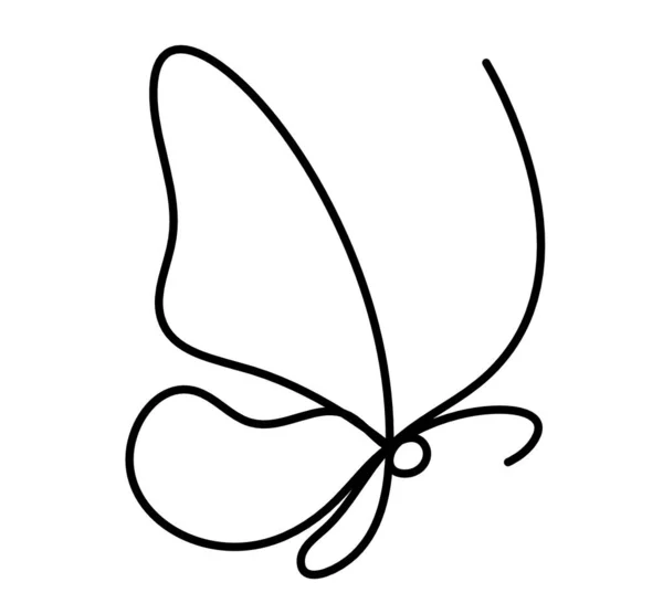 Schmetterlingslinien Symbol Isoliert Auf Dem Weißen — Stockvektor