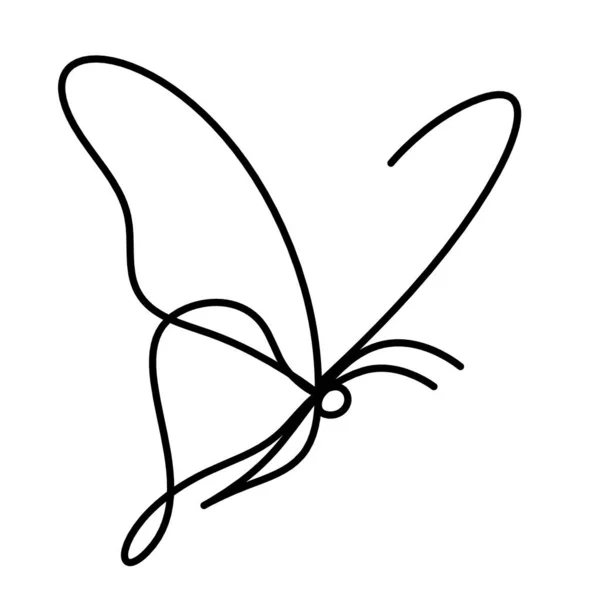 Εικόνα Γραμμής Πεταλούδας Απομονωμένο Στο Λευκό — Διανυσματικό Αρχείο