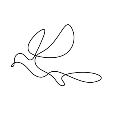 Soyut kuşların silueti beyaz çizgide