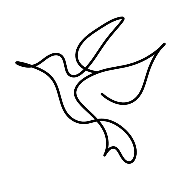 Soyut Kuşların Silueti Beyaz Çizgide — Stok fotoğraf