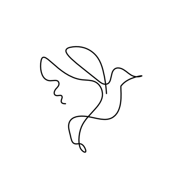 Силуэт Абстрактных Птиц Линии Белом — стоковый вектор