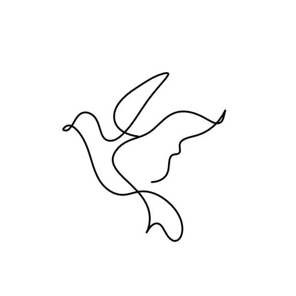 Silhouette Oiseaux Abstraits Ligne Sur Blanc — Image vectorielle