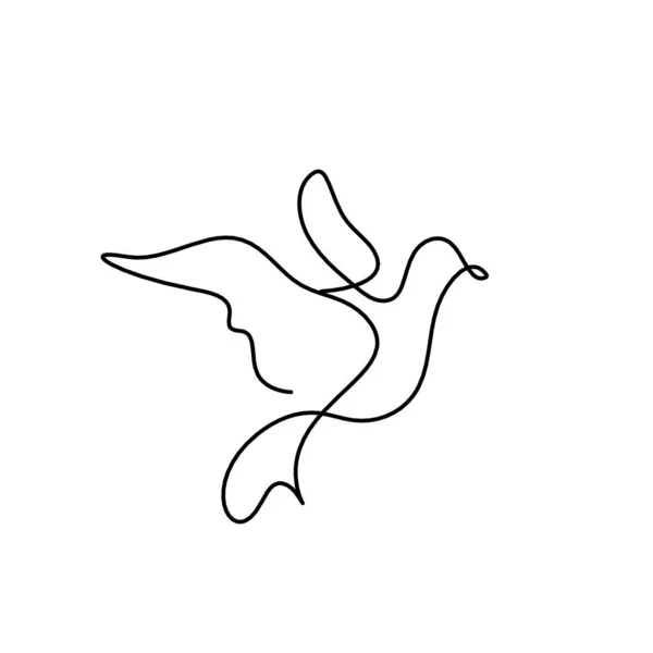 白い線に沿って抽象的な鳥のシルエット — ストックベクタ