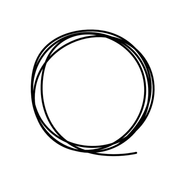 Abstract Zwarte Cirkel Als Lijn Tekening Wit Als Achtergrond — Stockfoto
