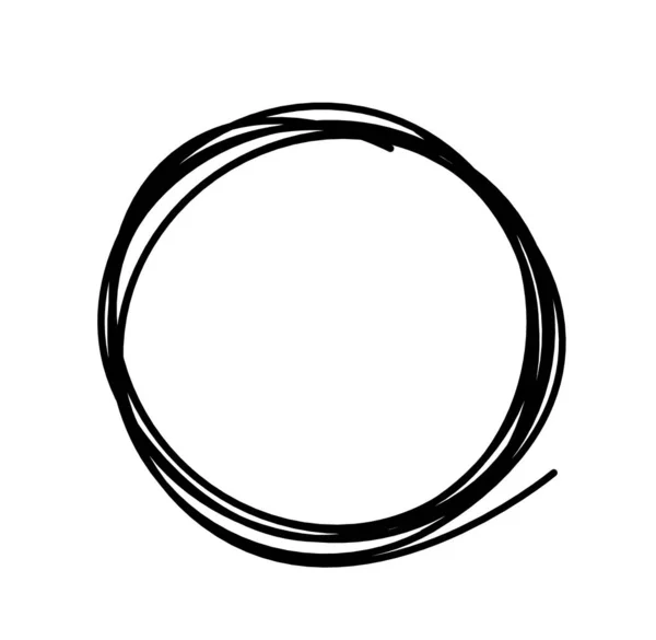 Círculo Negro Abstracto Como Dibujo Línea Sobre Blanco Como Fondo —  Fotos de Stock
