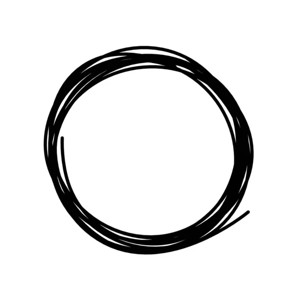 Círculo Preto Abstrato Como Desenho Linha Branco Como Fundo — Fotografia de Stock