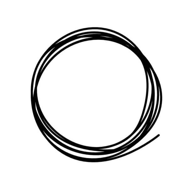Abstrakter Schwarzer Kreis Als Linienzeichnung Auf Weißem Hintergrund — Stockvektor