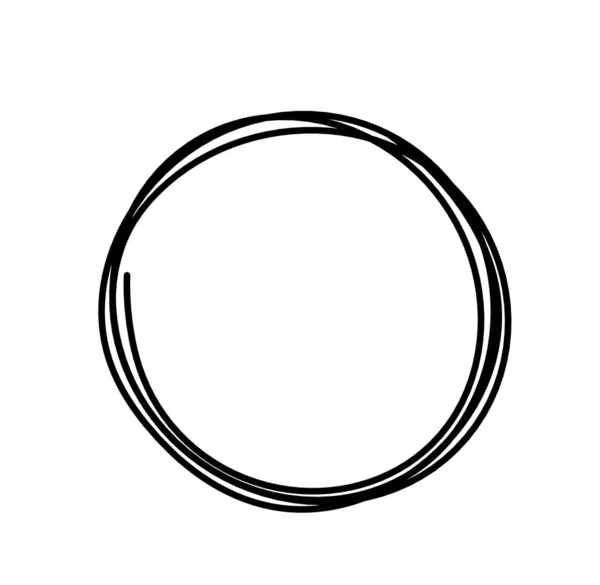 Círculo Negro Abstracto Como Dibujo Línea Sobre Blanco Como Fondo — Archivo Imágenes Vectoriales