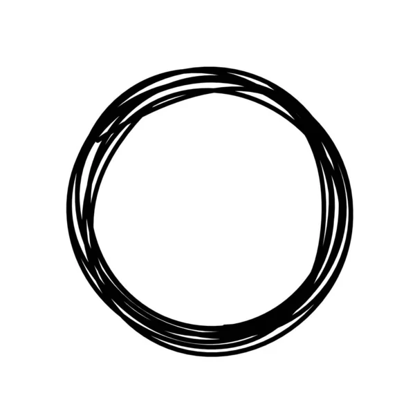 Círculo Preto Abstrato Como Desenho Linha Branco Como Fundo —  Vetores de Stock