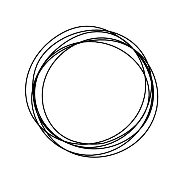 Abstracte Zwarte Cirkel Als Lijntekening Witte Achtergrond — Stockvector