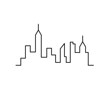 Beyaz üzerine sürekli çizgiler çizen soyut panoramik manzara