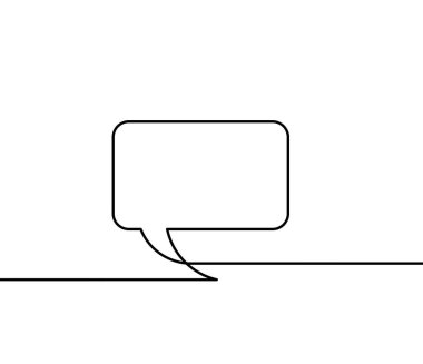 Soyut oval konuşma baloncuğu arkaplan olarak beyaz üzerine çizgi çizimi olarak