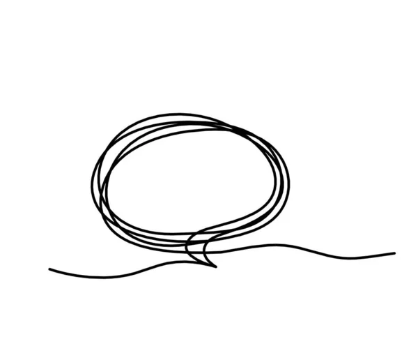 Abstrakcyjna Owalna Bańka Mowy Jako Rysunek Linii Białym Tle — Wektor stockowy