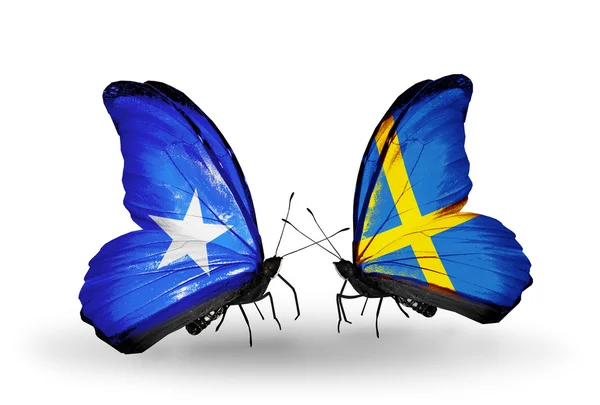 Motýli s příznaky Somálsko a Švédsko — Stock fotografie