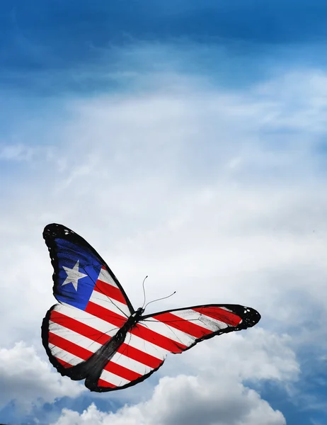 リベリアの国旗を蝶します。 — ストック写真
