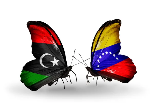 Motýli s příznaky Libye a Venezuela — Stock fotografie