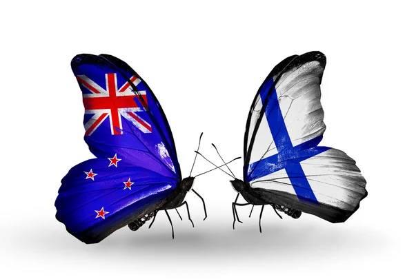 Motýli s příznaky Nového Zélandu a Finsko — Stock fotografie