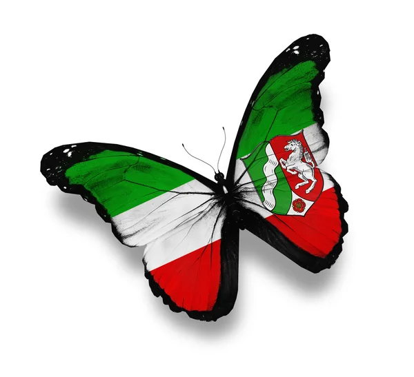 Mariposa bandera de Renania del Norte-Westfalia — Foto de Stock