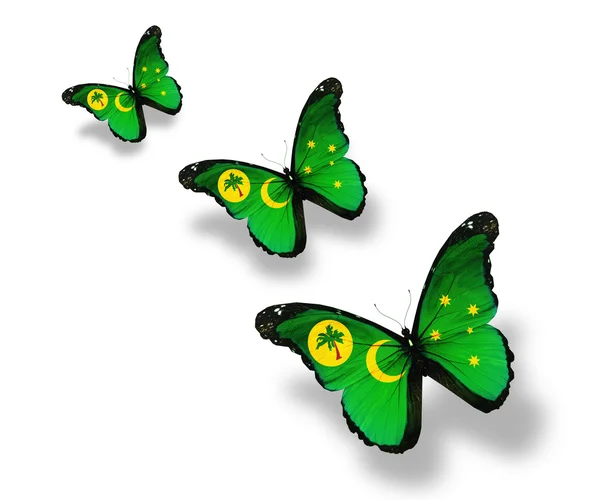 Islas Cocos bandera mariposas — Foto de Stock