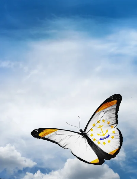 Rhode Island flag butterfly — Stock Photo, Image