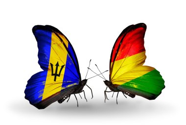 Kelebekler Barbados ve Bolivya bayraklı
