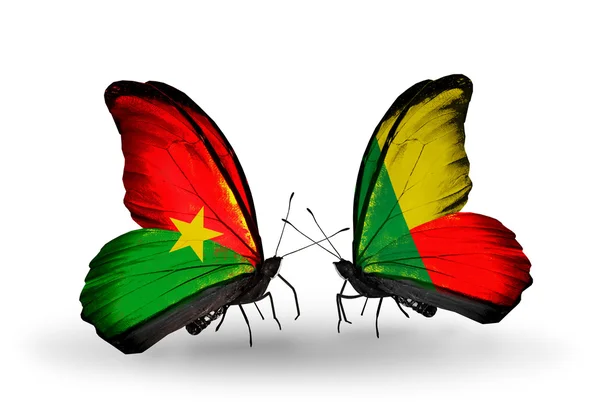 Bayraklı iki kelebek — Stok fotoğraf