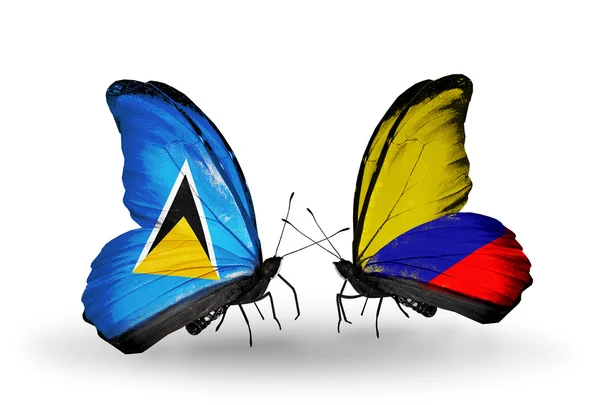 Дві метелики з прапорами на крилах — стокове фото