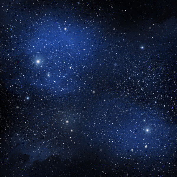 Space with cluster of stars