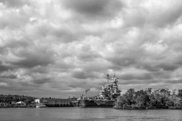 Usn Battleship North Carolina Permanentemente Atracado Wilmington Carolina Norte — Fotografia de Stock