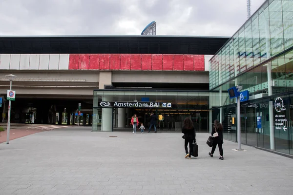 Entrance Rai Station Amsterdam Netherlands 2021 — Stock Photo, Image