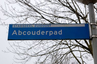 Amsterdam 'daki Sokak Tabelası 10-3-2021