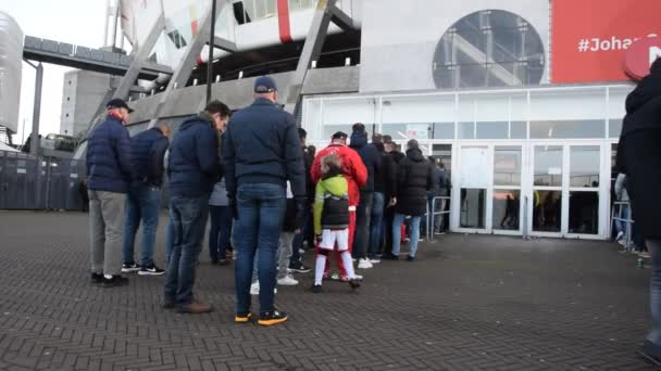 Foule Prépare Pour Match Ajax Amsterdam Aux Pays Bas 2020 — Video