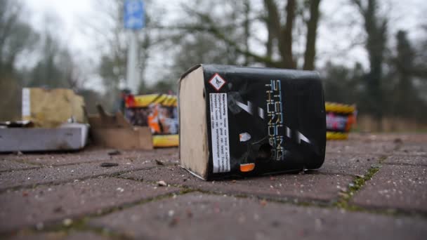 阿姆斯特丹新年烟花垃圾堆荷兰1 2020 — 图库视频影像