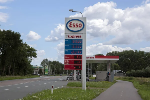 Hirdetőtábla Esso Weesp Hollandia 2020 — Stock Fotó