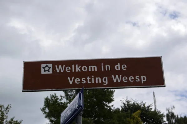 Billboard Bienvenido Vesting Weesp Países Bajos 2020 —  Fotos de Stock