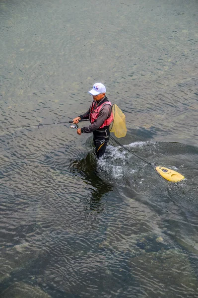 Close Fisherman Nischiki River Iwakuni 2015 — Stock Photo, Image