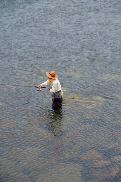 Iwakuni 2015 Nischiki Nehri Ndeki Balıkçıyı Kapat — Stok fotoğraf