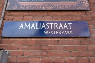 Amsterdam 'da Sokak İşareti 16-7-2020 Hollanda