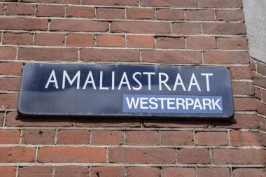 Amsterdam 'da Sokak İşareti 16-7-2020 Hollanda