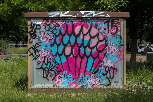 Graffiti Arte Del Vandalismo Amsterdam Paesi Bassi 2020 — Foto Stock